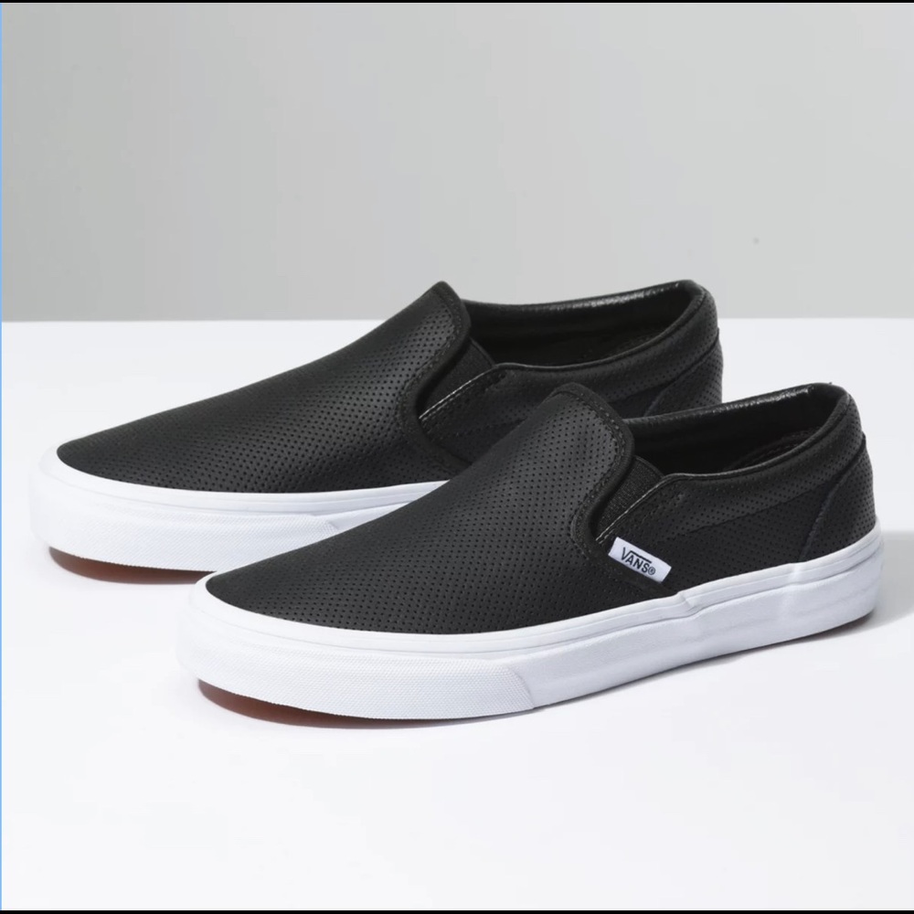 VANS Perf Leather Slip-On Black Size: 5 Women / 3.5 Boys